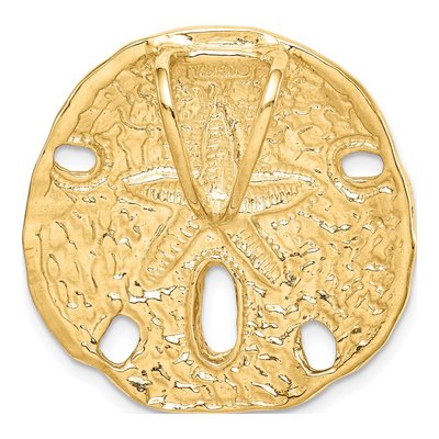 14K Yellow Gold Sand Dollar Omega Slide Pendant – view 5