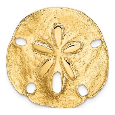 14K Yellow Gold Sand Dollar Omega Slide Pendant