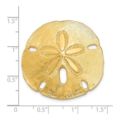 14K Yellow Gold Sand Dollar Omega Slide Pendant – view 4