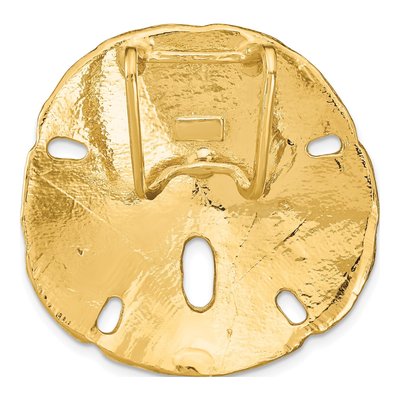 14K Yellow Gold Sand Dollar Omega Slide Pendant – view 5