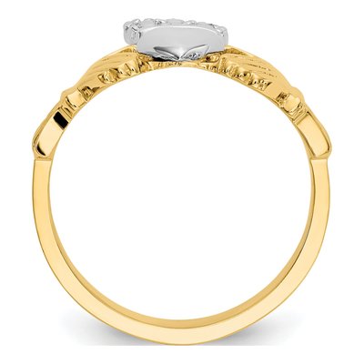 14K Two-Tone Gold Claddagh Ring – view 3