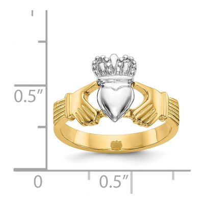 14K Two-Tone Gold Claddagh Ring – view 4