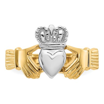 14K Two-Tone Gold Claddagh Ring – view 6