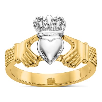 14K Two-Tone Gold Claddagh Ring