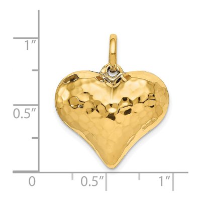 14K Yellow Gold Puffed Heart Pendant – view 4