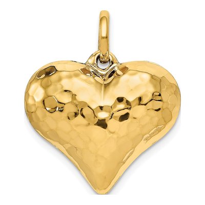 14K Yellow Gold Puffed Heart Pendant