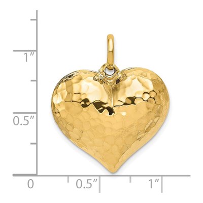 14K Yellow Gold Puffed Heart Pendant – view 4