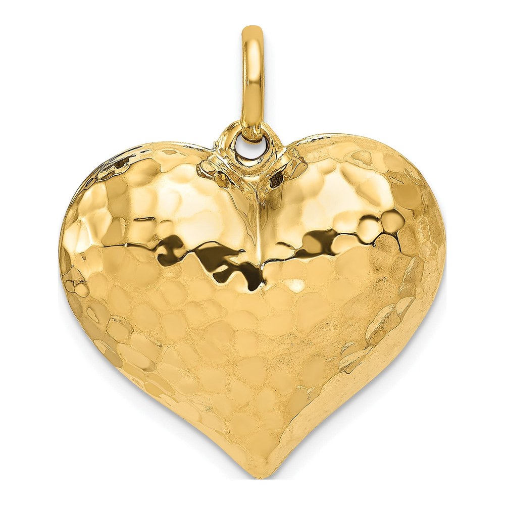 14K Yellow Gold Puffed Heart Pendant