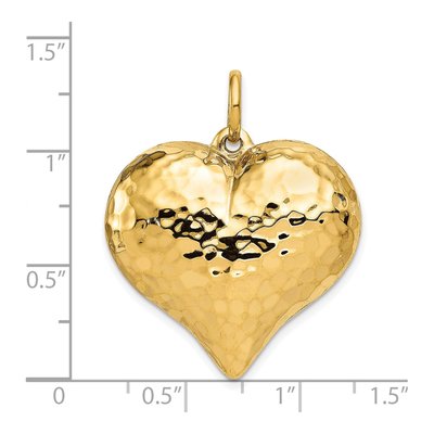 14K Yellow Gold Puffed Heart Pendant – view 4