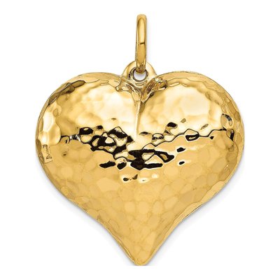 14K Yellow Gold Puffed Heart Pendant