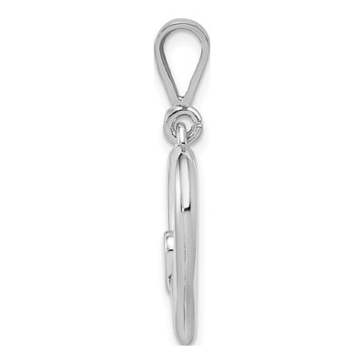 14K White Gold 3-D Heart Pendant – view 3