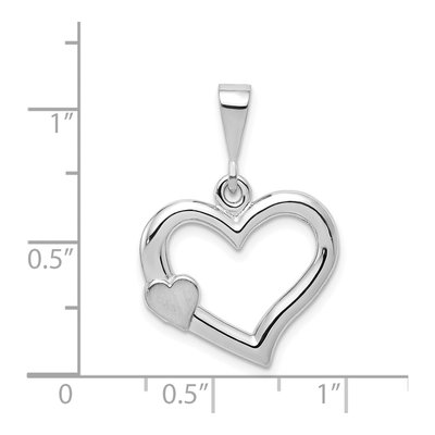 14K White Gold 3-D Heart Pendant – view 4