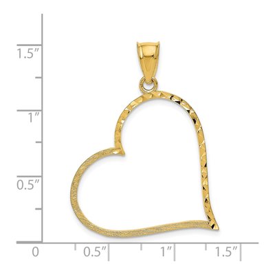 14K Yellow Gold Reversible Heart Pendant – view 4