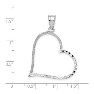 14K White Gold Reversible Heart Pendant – view 4