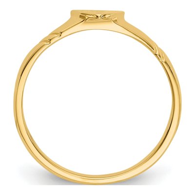 14K Yellow Gold Kids' Heart Signet Ring – view 3