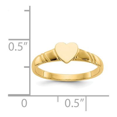 14K Yellow Gold Kids' Heart Signet Ring – view 4