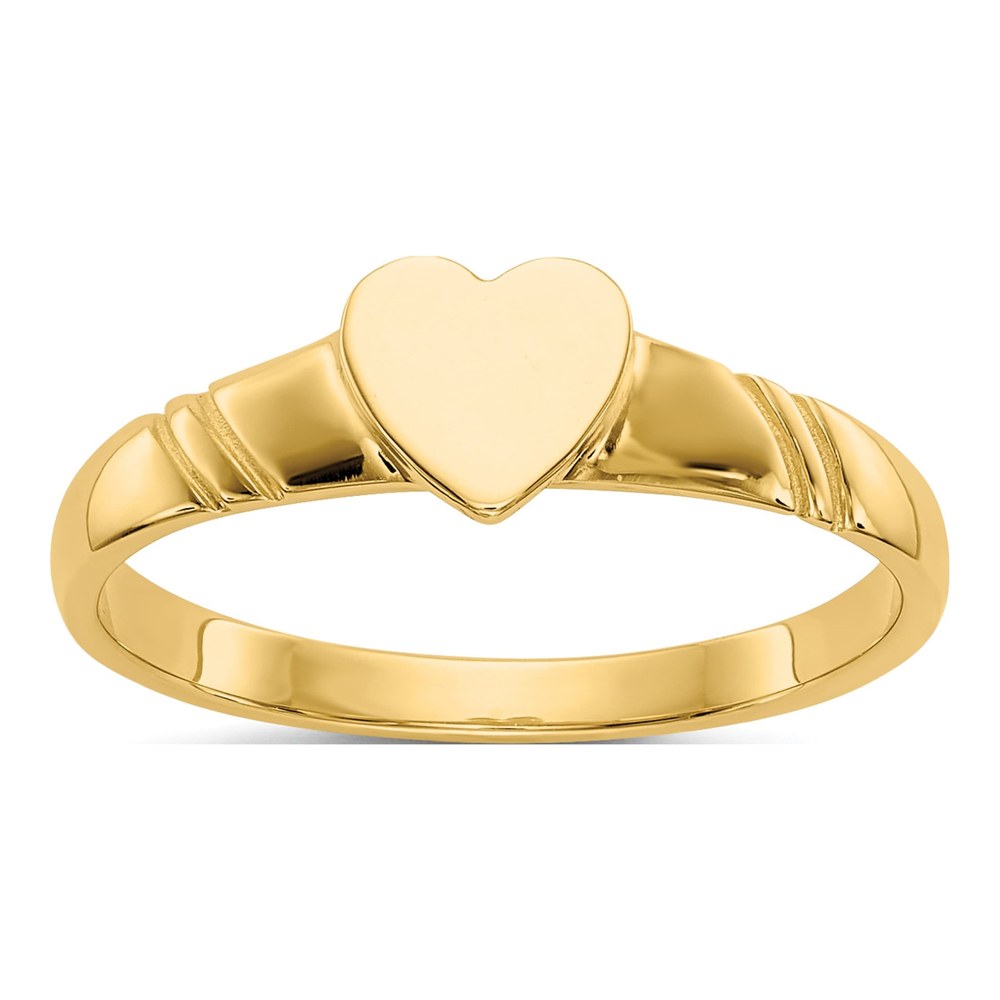 14K Yellow Gold Kids' Heart Signet Ring