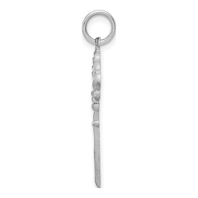 14K White Gold Diamond-Cut Heart Key Charm – view 3