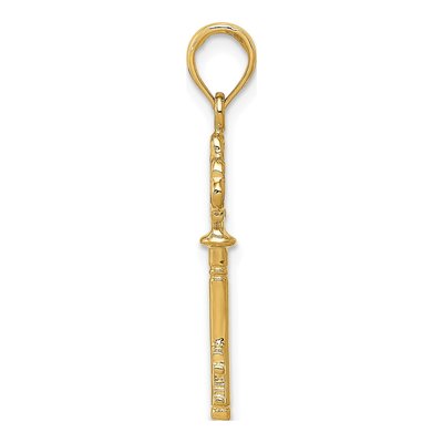 14K Yellow Gold 3-D Hearts Key Pendant – view 3