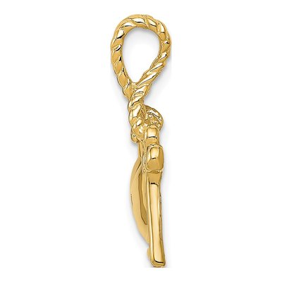14K Yellow Gold Key Heart Lock Charm – view 3