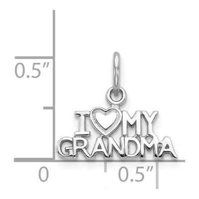 14K White Gold I Heart My Grandma Pendant – view 4