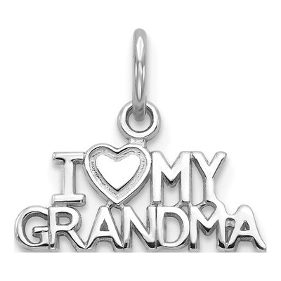 14K White Gold I Heart My Grandma Pendant