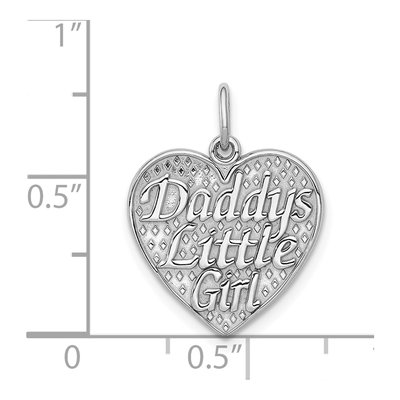 14K White Gold Daddy's Little Girl Heart Charm – view 4