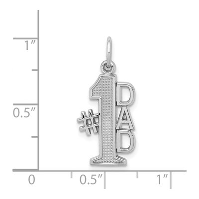 14K White Gold DAD Number 1 Pendant – view 4