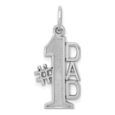 14K White Gold DAD Number 1 Pendant