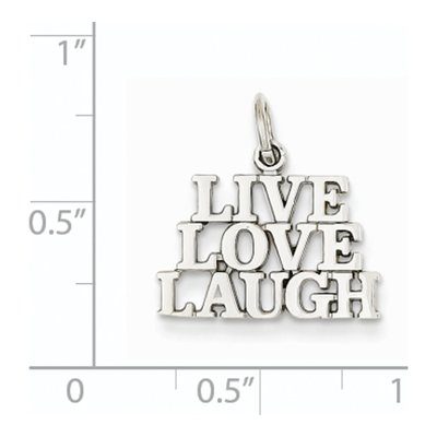 14K White Gold LIVE LOVE Laugh Pendant – view 4