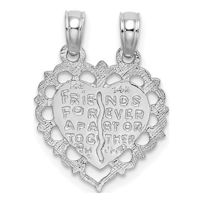 14K White Gold Best Friend Heart Set Charm – view 5