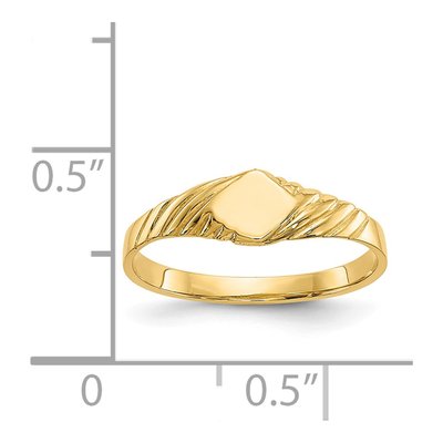 14K Yellow Gold Kids' Signet Ring – view 4