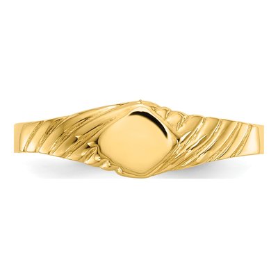 14K Yellow Gold Kids' Signet Ring – view 6