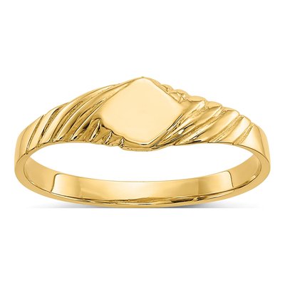 14K Yellow Gold Kids' Signet Ring