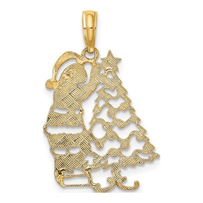 14K Yellow Gold Christmas Tree Santa Charm – view 5