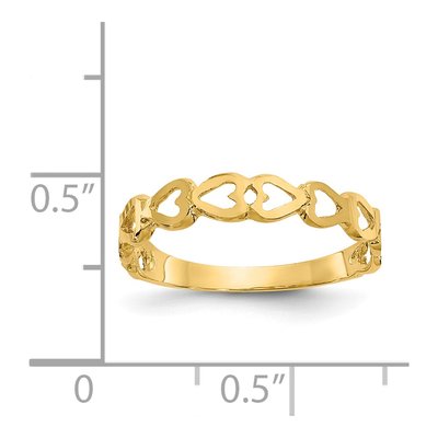 14K Yellow Gold Hearts Ring – view 4