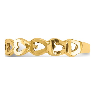 14K Yellow Gold Hearts Ring – view 5