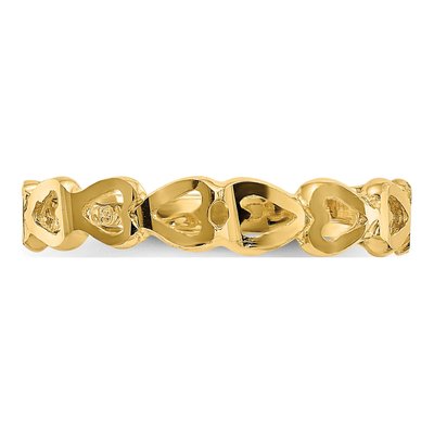 14K Yellow Gold Hearts Ring – view 6