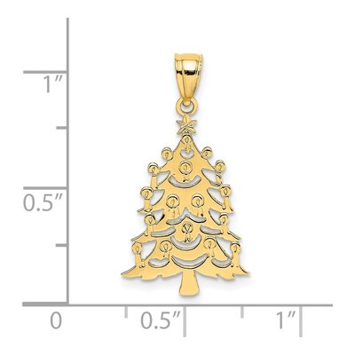 14K Yellow Gold Christmas Tree Pendant – view 4