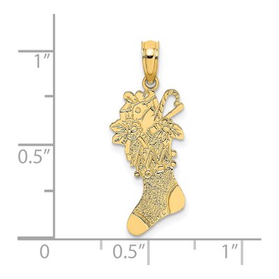 14K Yellow Gold Christmas Stocking Charm – view 4