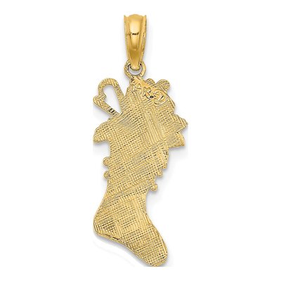 14K Yellow Gold Christmas Stocking Charm – view 5