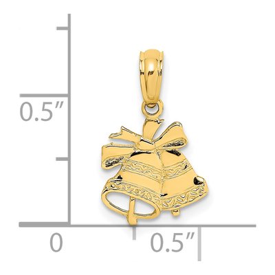 14K Yellow Gold Christmas Bells Pendant – view 4