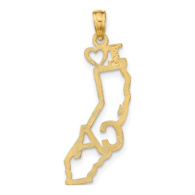 14K Yellow Gold I Heart CA Pendant – view 4
