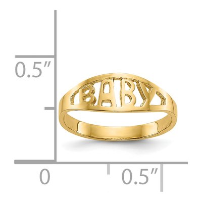 14K Yellow Gold Baby Oval Ring – view 4