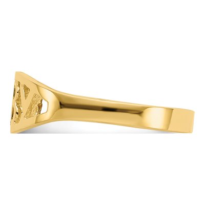 14K Yellow Gold Baby Oval Ring – view 5