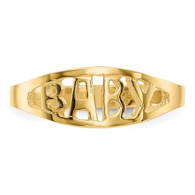 14K Yellow Gold Baby Oval Ring – view 6