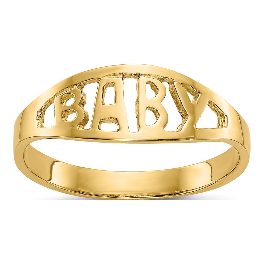 14K Yellow Gold Baby Oval Ring