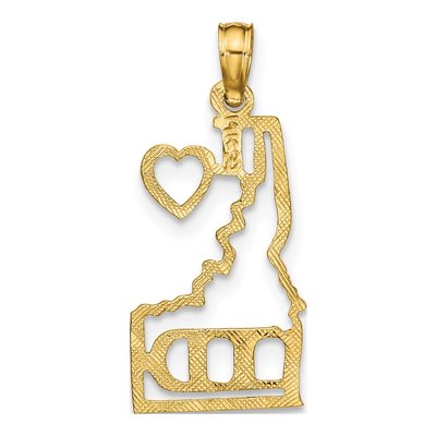 14K Yellow Gold Idaho State Map Pendant – view 4