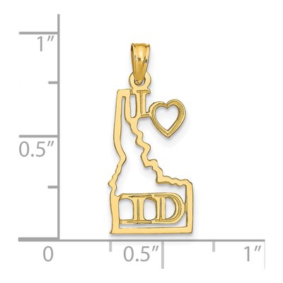 14K Yellow Gold Idaho State Map Pendant – view 5