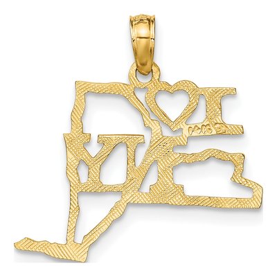 14K Yellow Gold I Heart NY Pendant – view 4